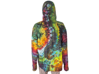 Women's XL Reverse Tie-dye Lightweight Zip-up Hoodie