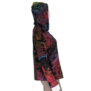 Women's Medium Reverse Tie-dye Lightweight Zip-up Hoodie