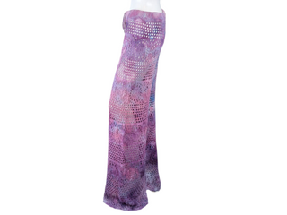 Women's Large Long Tie-Dye Crochet Party Pants