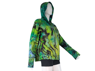 Women's Medium Reverse Tie-dye Lightweight Zip Up Hoodie