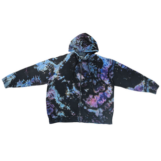 Men's 3XL Reverse Tie-dye Zip-up Hoodie