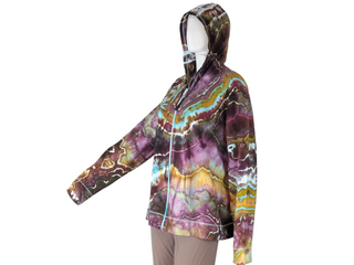 Women's XXL Tie-dye Lightweight Zip-up Hoodie