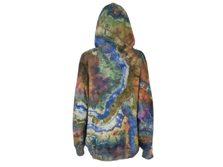 Women's XXL Reverse Tie-dye Buffalo Pullover Hoodie