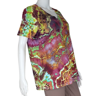 Women's Large Tie-dye V-Neck T-Shirt