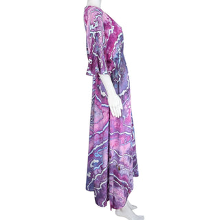 Women's 2XL/3XL Tie-dye Rayon Caftan with Pockets