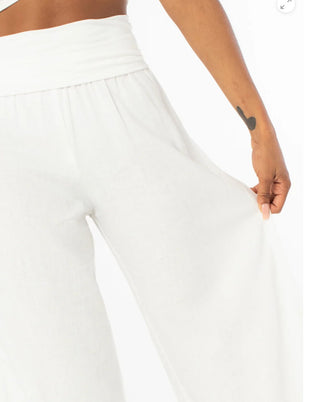 Women's Small Tie-dye Linen Palazzo Pants