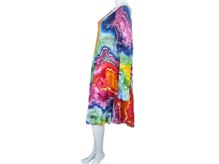 Women's 3XL Tie-dye Long Sleeve Flowy Dress
