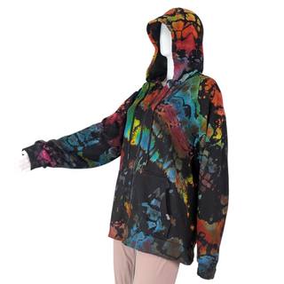 Men's Large Reverse Tie-dye Zip-up Hoodie