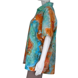 Men's Large Tie-dye Button-Down Shirt