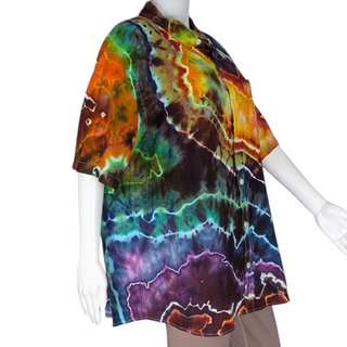 Men's XXL Tie-dye Button-up Shirt