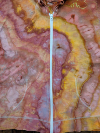 Women's XL Tie-dye Lightweight Zip-up Hoodie