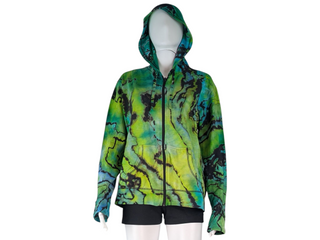 Women's Medium Reverse Tie-dye Lightweight Zip Up Hoodie