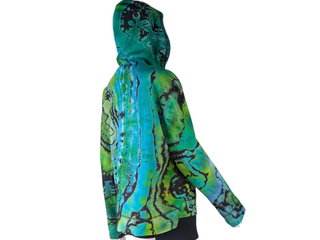 Women's Medium Reverse Tie-dye Lightweight Zip Up Hoodie