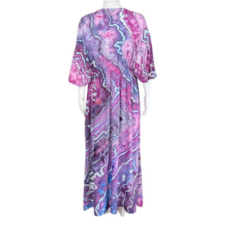 Women's 2XL/3XL Tie-dye Rayon Caftan with Pockets