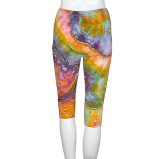 Women's Small Tie-dye Capri Leggings