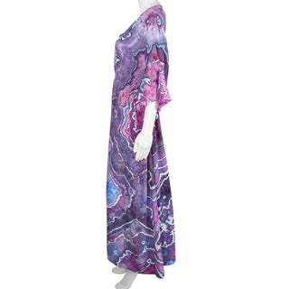 Women's 2XL/3XL Tie-dye Rayon Caftan with Pockets