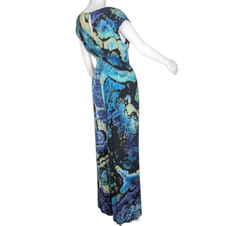 Women's Small Reversed Tie-dye Waist-defined Wide Leg Jumpsuit