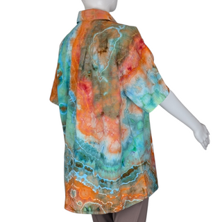 Men's Large Tie-dye Button-Down Shirt