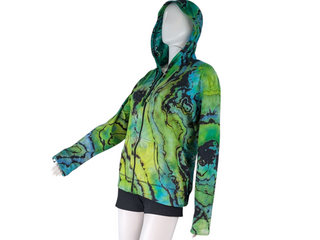 Women's Medium Reverse Tie-dye Lightweight Zip Up Hoodie