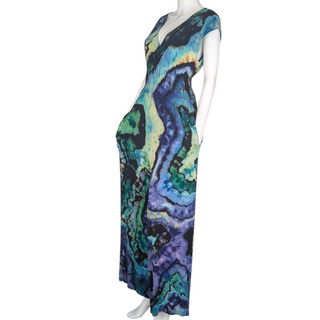 Women's Small Reversed Tie-dye Waist-defined Wide Leg Jumpsuit