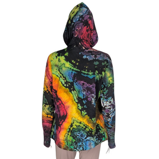 Women's Large Reverse Tie-dye Lightweight Zip-up Hoodie