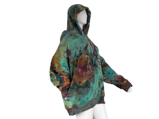 Women's XXL Reverse Tie-dye Buffalo Pullover Hoodie