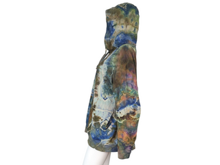 Women's XXL Reverse Tie-dye Buffalo Pullover Hoodie