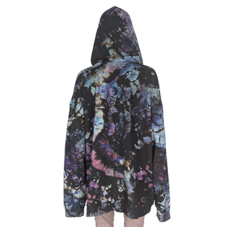 Men's 3XL Reverse Tie-dye Zip-up Hoodie