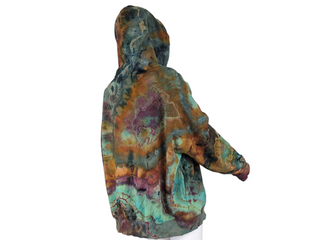 Women's XXL Reverse Tie-dye Buffalo Pullover Hoodie