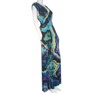 Women's Small Reversed Tie-dye Waist-defined Wide Leg Jumpsuit