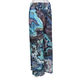 Women's Small Tie-dye Linen Palazzo Pants