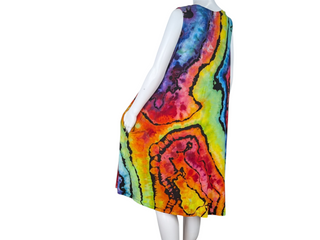 Women's XXL Reverse Tie-dye Flowy Dress