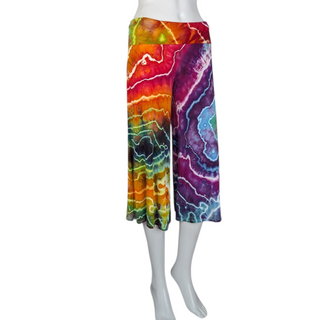 Women's Large Tie-dye Cropped Palazzo Pants