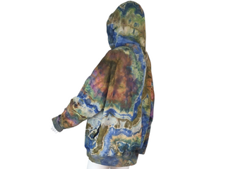 Women's XXL Reverse Tie-dye Buffalo Pullover Hoodie