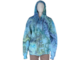 Men's Large Tie-dye Zip Up Hoodie