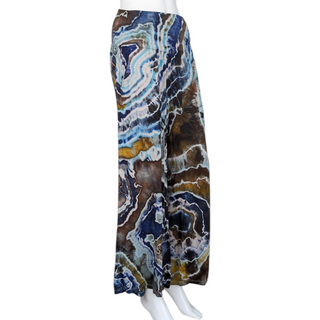 Women's Large Tie-dye Cropped Palazzo Pants with Pockets