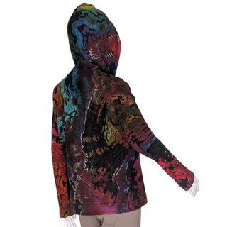 Women's Medium Reverse Tie-dye Lightweight Zip-up Hoodie