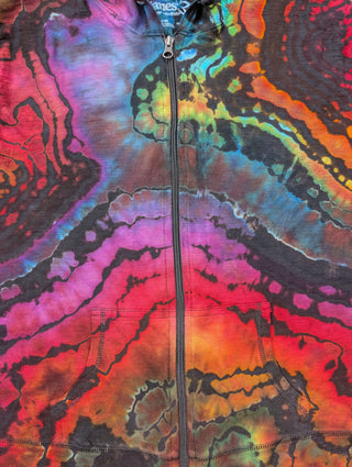 Women's Medium Reverse Tie-dye Lightweight Zip-up Hoodie