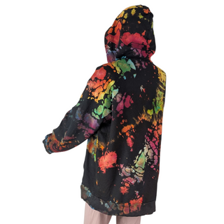 Men's Large Reverse Tie-dye Zip-up Hoodie