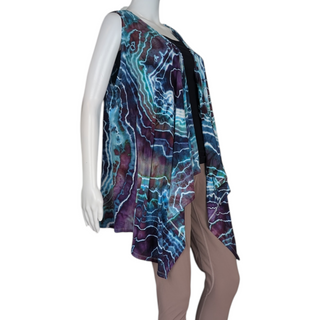 Women's XXL Tie-dye Flowy Vest