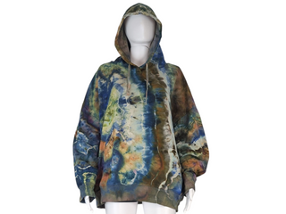 Women's XXL Reverse Tie-dye Buffalo Pullover Hoodie