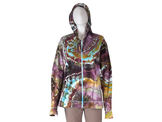 Women's XXL Tie-dye Lightweight Zip-up Hoodie