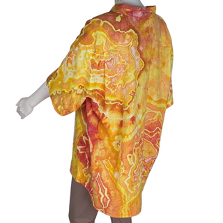 Men's XXL Tie-dye Linen Button-Down Shirt