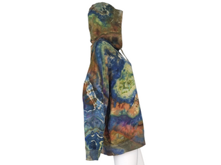 Women's XXL Reverse Tie-dye Buffalo Pullover Hoodie