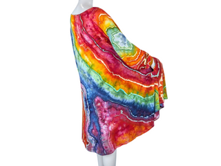 Women's 3XL Tie-dye Long Sleeve Flowy Dress