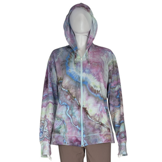 Women's XL Tie-dye Lightweight Zip-up Hoodie