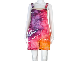 Women's Large Tie-dye Overall Shorts