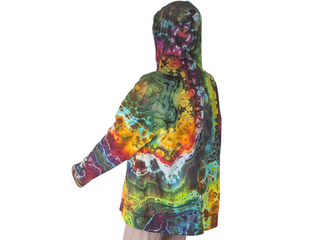 Women's XL Reverse Tie-dye Lightweight Zip-up Hoodie