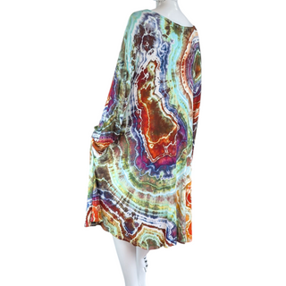 Women's 4XL Tie-dye Long-sleeve Dress