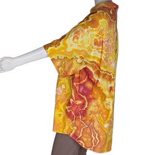 Men's XXL Tie-dye Linen Button-Down Shirt
